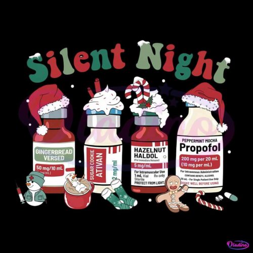 Silent Night ICU Nurse Christmas Santa Hat PNG