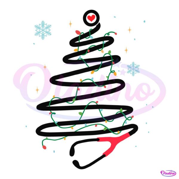 Stethoscope Christmas Tree Funny Nurse Christmas SVG