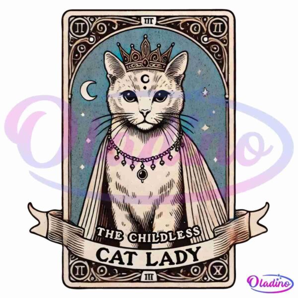 The Childless Cat Lady Tarot Card Halloween 2024 Election Kamala Harris PNG