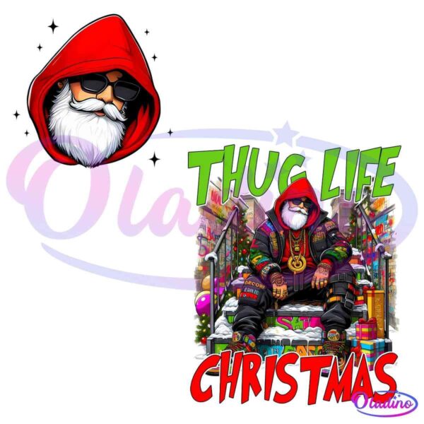 Thug Life Christmas Funny Cool Santa Claus PNG