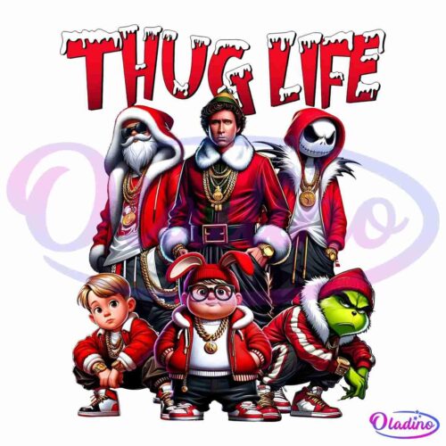 Thug Life Christmas Hoodie Character PNG