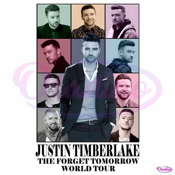 Vintage Era Justin Timberlake 2024 Tour Forget Tomorrow PNG