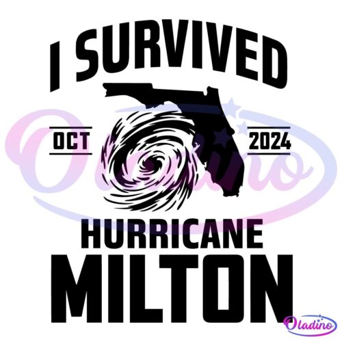 Vintage I Survived Hurricane Milton Oct 2024 SVG Silhouette