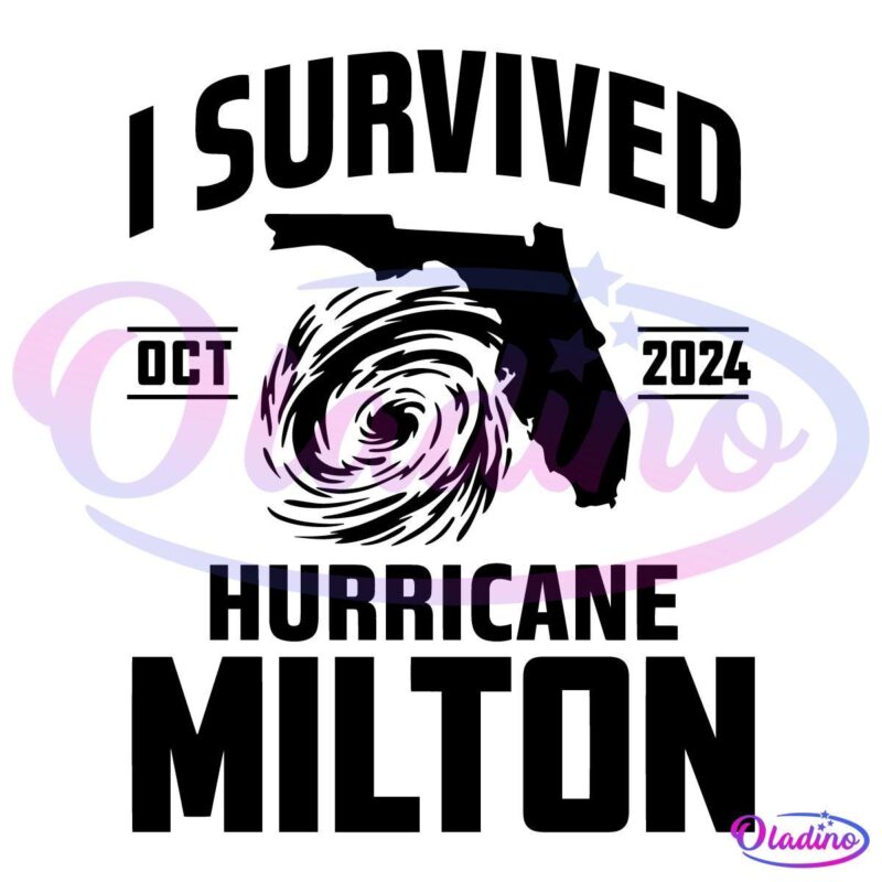 Vintage I Survived Hurricane Milton Oct 2024 SVG Silhouette