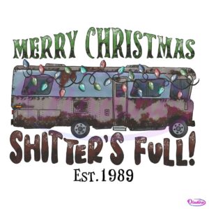 Vintage Merry Christmas Shitters Full Griswold Camper PNG