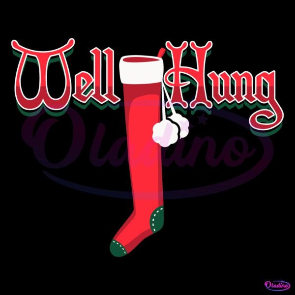 Vintage Well Hung Christmas Stocking SVG