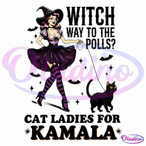 Witch Way To The Polls Cat Ladies For Kamala PNG