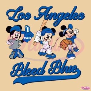 Bleed Blue Mickey And Minnie Disney Los Angeles Baseball SVG