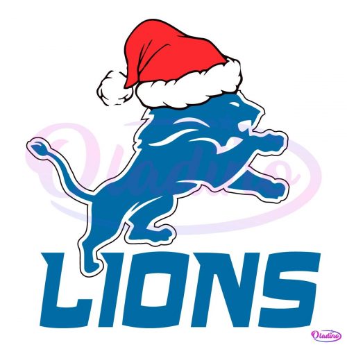 Christmas Detroit Lions Logo Santa Hat