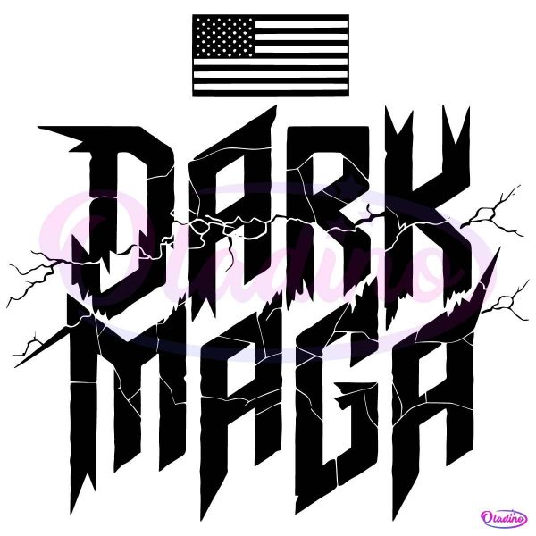 Dark Maga American Flag Trump President SVG