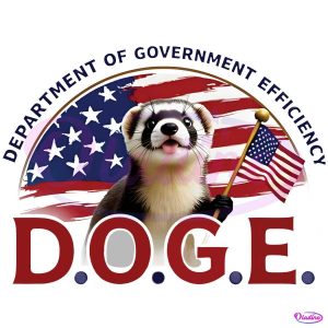 Doge Department Of Government Efficiency Ferret Usa Flag PNG