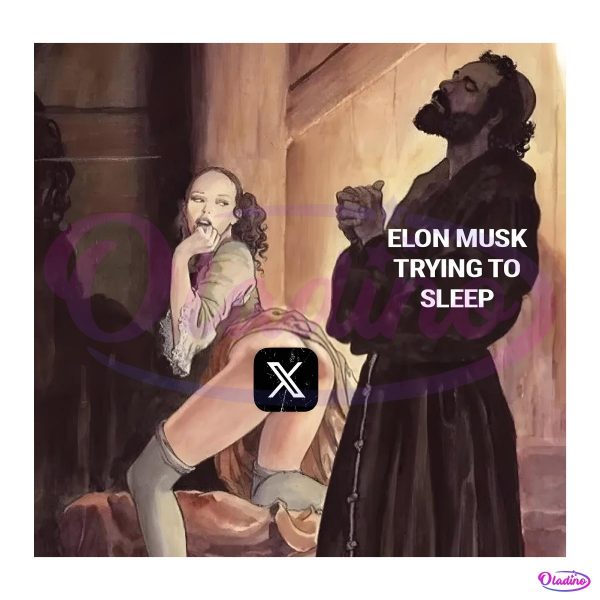 Elon Musk Trying To Sleep X Funny Meme PNG