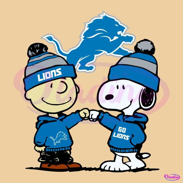 Exclusive Detroit Lions Football Logo SVG with Charlie Brown and