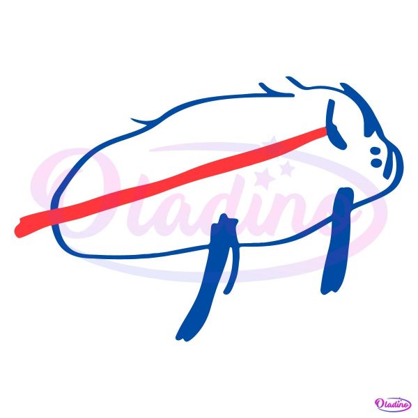 Funny Buffalo Bills Logo Mascot Drawing SVG