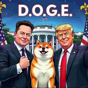 Funny Trump And Musk Doge American Flag PNG