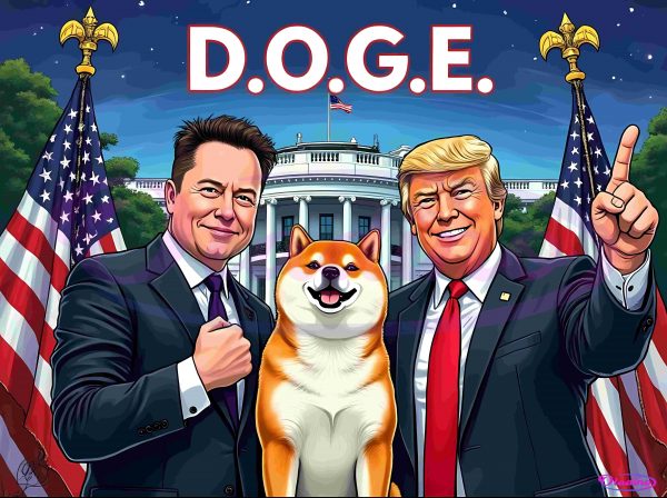 Funny Trump And Musk Doge American Flag PNG