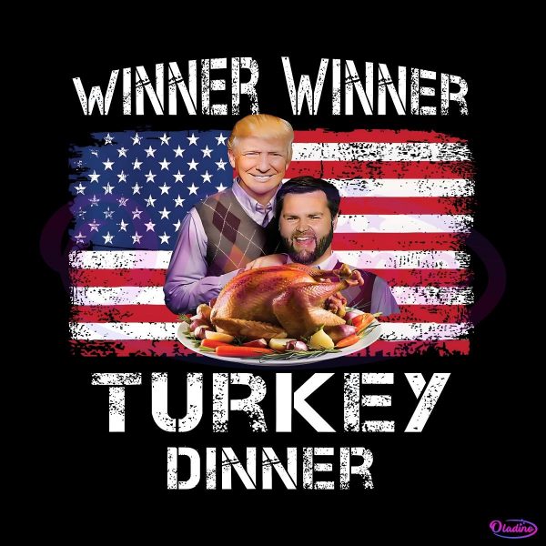 Funny Trump Vance Winner Winner Turkey Dinner PNG