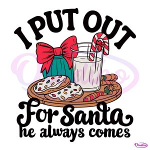 I Put Out For Santa Christmas Milk And Cookies SVG