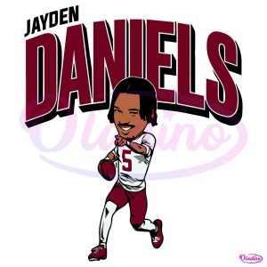 Jayden Daniels Caricature Washington Football Player PNG