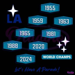 Los Angeles Baseball 8 Time World Champs SVG