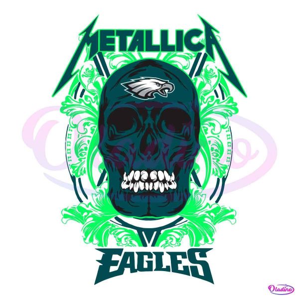 Metallica Skull Eagles Football Logo SVG