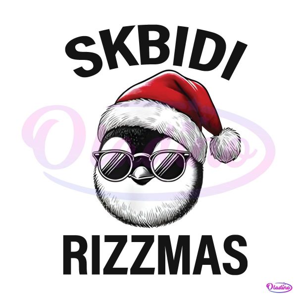 Penguin Skibidi Rizzmas Gen Alpha Slang Christmas PNG