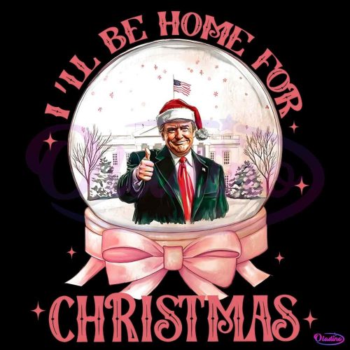 Pink Christmas Snowglobe Trump Will Be Home For Christmas PNG