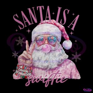 Santa Is A Swiftie Pink Christmas Santa Claus PNG