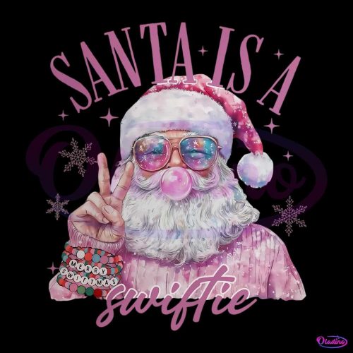 Santa Is A Swiftie Pink Christmas Santa Claus PNG