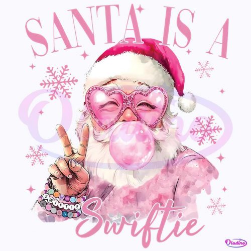 Santa Is A Swifties Christmas Pink Christmas Santa PNG