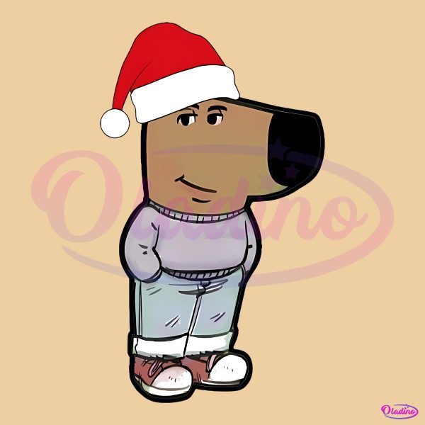 Santa Just Is A Chill Guy Dog Meme Santa Hat PNG