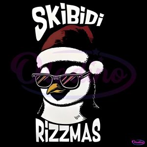 Skibidi Rizzmas Gen Alpha Slang Christmas Penguin PNG