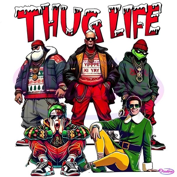 Thug Life Christmas Santa Grinch Kevin Mccallister Elf PNG