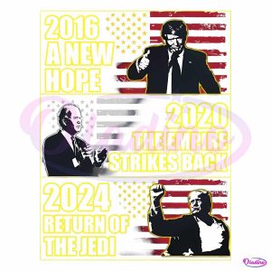 Trump 2024 Retrurn Of The Jedi American Flag Silhouette PNG