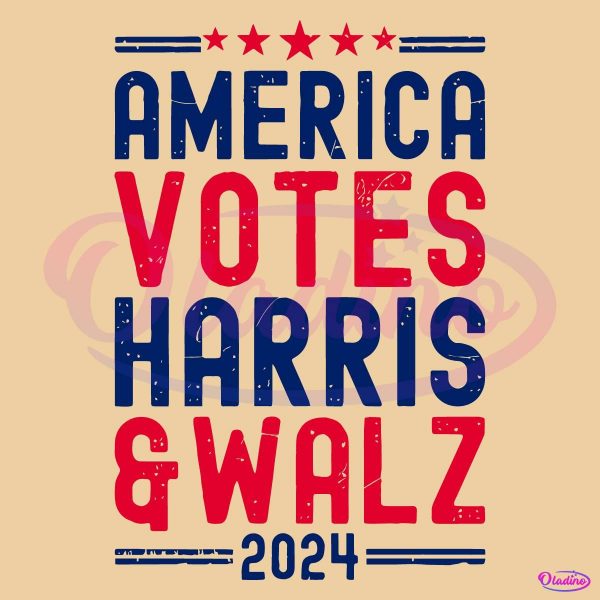 Vintage America Chooses Harris Walz 2024 SVG