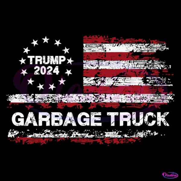 Vintage American Flag Trump Truck Garbage 2024 SVG