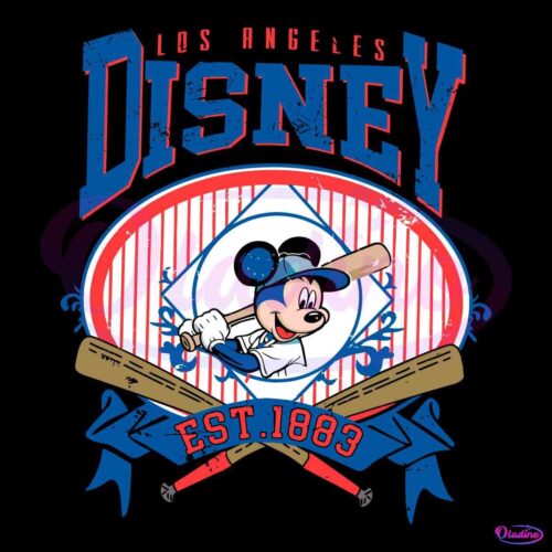 Vintage Los Angeles Dodgers Mickey Mouse Baseball SVG