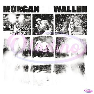 Vintage Morgan Wallen Blurry Live Photo Cream SVG