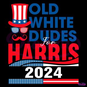 Vintage Old White Dudes For Harris 2024 American Flag SVG