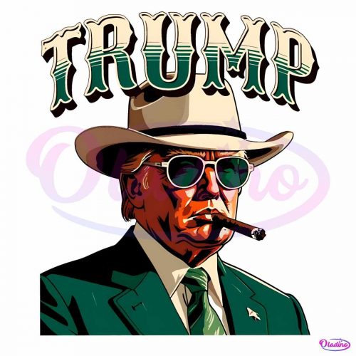 Western Trump Cowboy Smoking Election 2024 PNG