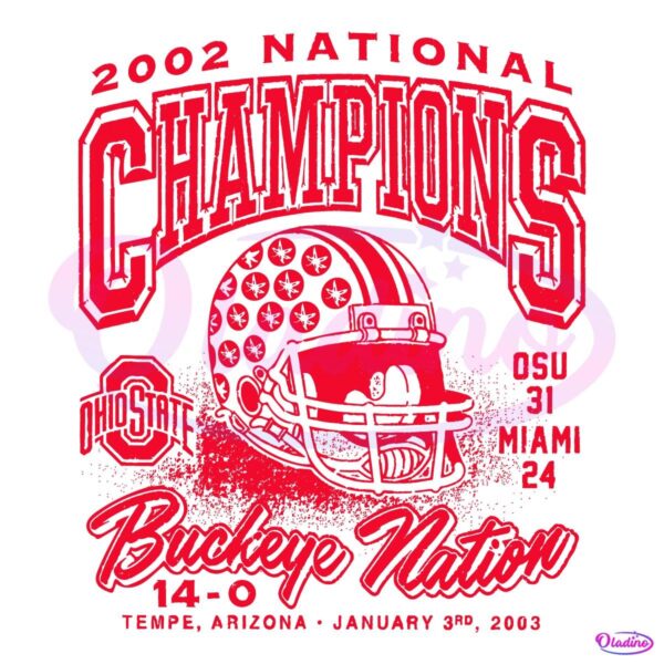 2002 National Champions Ohio State Buckeye Fooball SVG