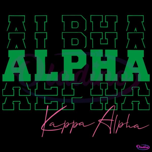 Alpha Kappa Alpha Echo Pink And Green SVG