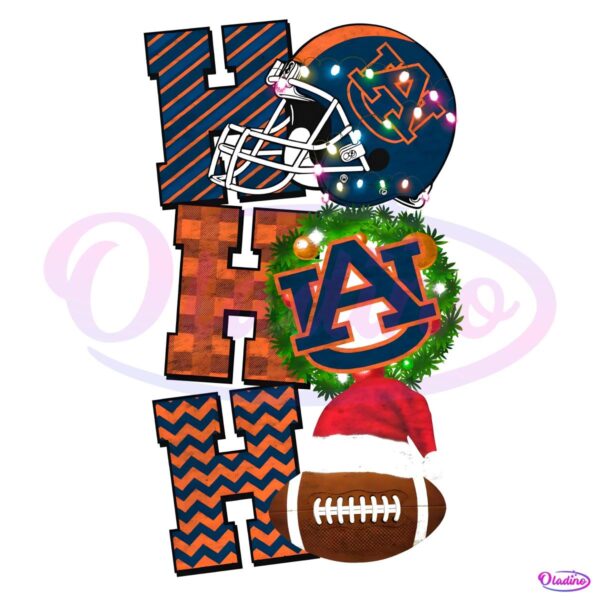 Auburn Tigers Ho Ho Ho Christmas Football Game Day PNG