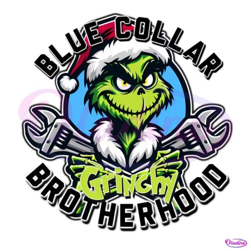 Blue Collar Grinchy Brotherhood Christmas Grinch PNG