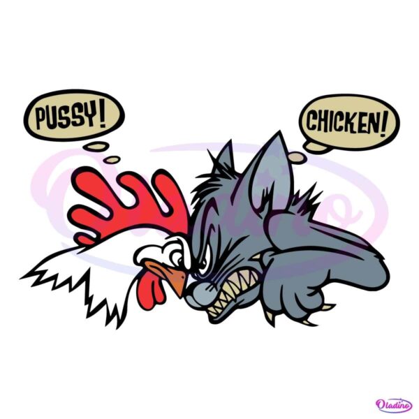 Bold 1993 No Fear Pussy vs Chicken SVG Design