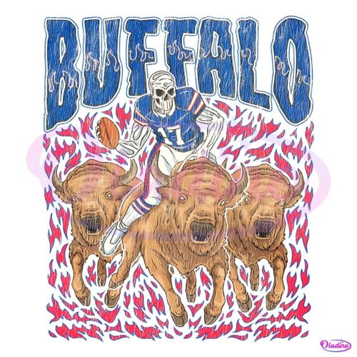 Buffalo Bills Skeleton Football Player PNG