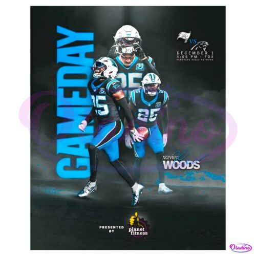 Carolina Panthers Xavier Woods Gameday PNG