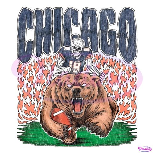 Chicago Bear Skeleton Football Players PNG