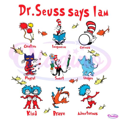 Dr Seuss Says I Am Cat In The Hat SVG