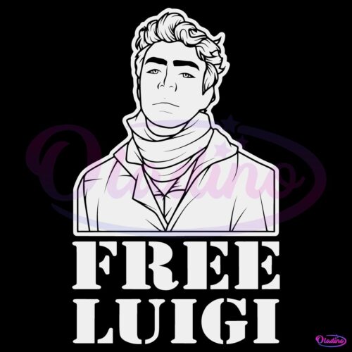 Free Luigi White Lineart Luigi Mangione SVG